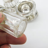 Victorian Sterling Silver 'B' Shield Complete Cruet Set 1899 London Antique