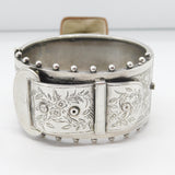 Victorian Sterling Silver Aesthetic Movement Buckle Sweetheart Bangle c1880