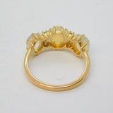 9ct Yellow Gold, Cabochon Ethiopian Opal & Spinel Dress Ring Vintage c1990