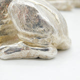 Trio of Cast Britannia Silver Young Lions Scultpure Figures Vintage 1990 London