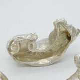 Trio of Cast Britannia Silver Young Lions Scultpure Figures Vintage 1990 London