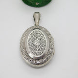 Victorian Kutch Sterling Silver Floral Double Locket Pendant Antique c1890