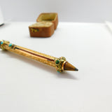 Victorian 15ct Gold Cased, Turquoise Amethyst Spaniel Intaglio Top Pencil c1860