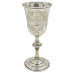 Silver goblet on a white background