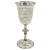 Silver goblet on a white background
