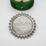Victorian Sterling Silver View of Windsor Sweetheart Brooch 1884 Antique