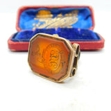 Georgian Pinchbeck Gold & Carnelian 'Vincit Veritas' Heraldic Fob Seal Antique