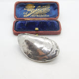 Novelty Sterling Silver Ornament in Marine Mussel Form 1976 Birmingham