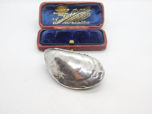 Novelty Sterling Silver Ornament in Marine Mussel Form 1976 Birmingham