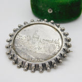 Victorian Sterling Silver View of Windsor Sweetheart Brooch 1884 Antique