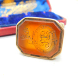 Georgian Pinchbeck Gold & Carnelian 'Vincit Veritas' Heraldic Fob Seal Antique