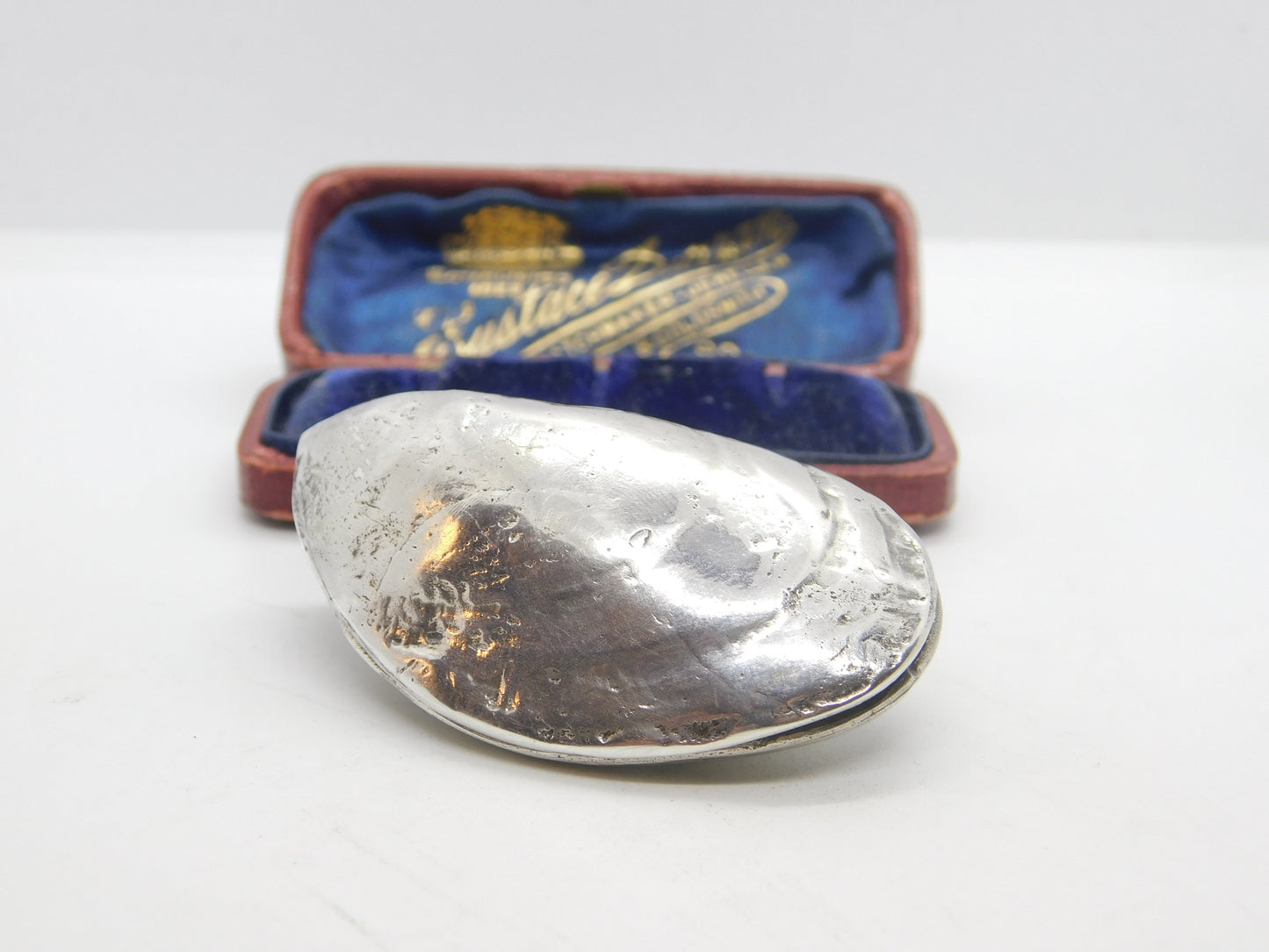 Novelty Sterling Silver Ornament in Marine Mussel Form 1976 Birmingham