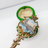 Edwardian Sterling Silver Gilt Houses of Parliament Souvenir Teaspoons Antique 1903