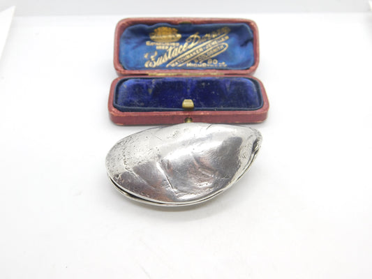 Novelty Sterling Silver Ornament in Marine Mussel Form 1976 Birmingham