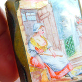 Georgian Bilston Enamel & Base Metal Erotic Scene Vesta Case c1820 Antique AF