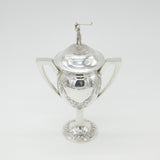 Large Sterling Silver Golf Sporting Trophy 1918 Birmingham Floral Bow Patterns