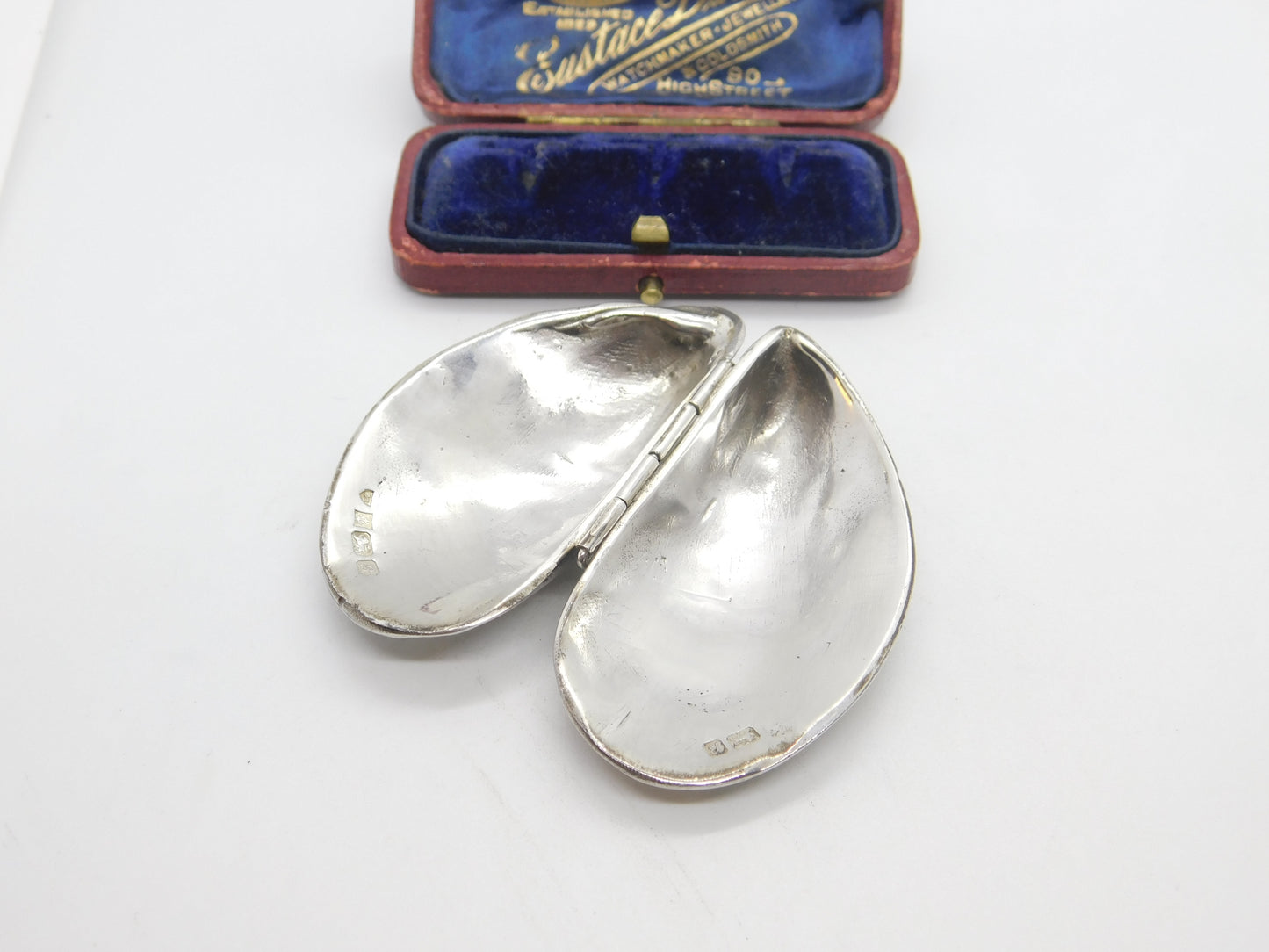 Novelty Sterling Silver Ornament in Marine Mussel Form 1976 Birmingham