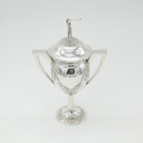 Large Sterling Silver Golf Sporting Trophy 1918 Birmingham Floral Bow Patterns