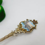 Edwardian Sterling Silver Gilt Houses of Parliament Souvenir Teaspoons Antique 1903