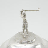 Large Sterling Silver Golf Sporting Trophy 1918 Birmingham Floral Bow Patterns