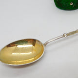 Edwardian Sterling Silver Gilt Houses of Parliament Souvenir Teaspoons Antique 1903