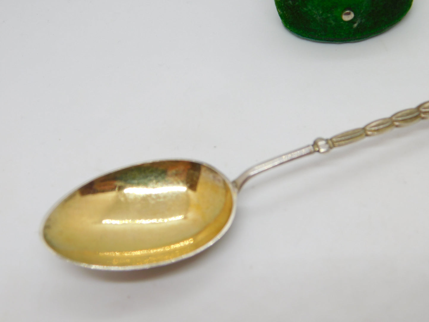 Edwardian Sterling Silver Gilt Houses of Parliament Souvenir Teaspoons Antique 1903