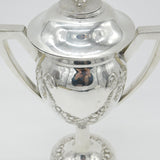 Large Sterling Silver Golf Sporting Trophy 1918 Birmingham Floral Bow Patterns
