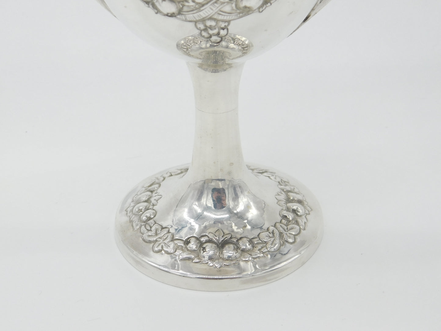 Large Sterling Silver Golf Sporting Trophy 1918 Birmingham Floral Bow Patterns