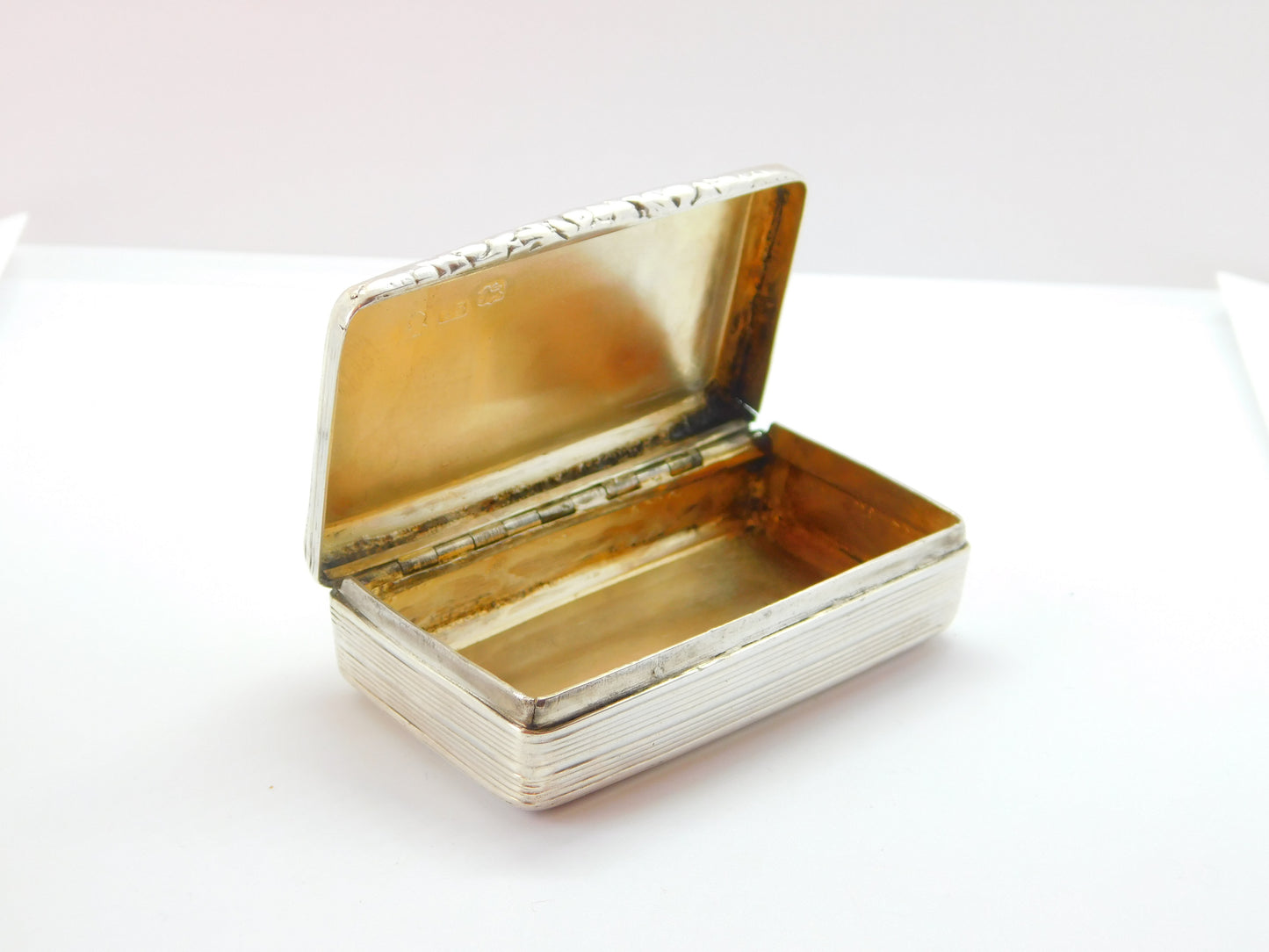 Georgian Sterling Silver Lined Snuff Box 1831 Birmingham Antique Thomas Spicer