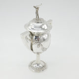 Large Sterling Silver Golf Sporting Trophy 1918 Birmingham Floral Bow Patterns