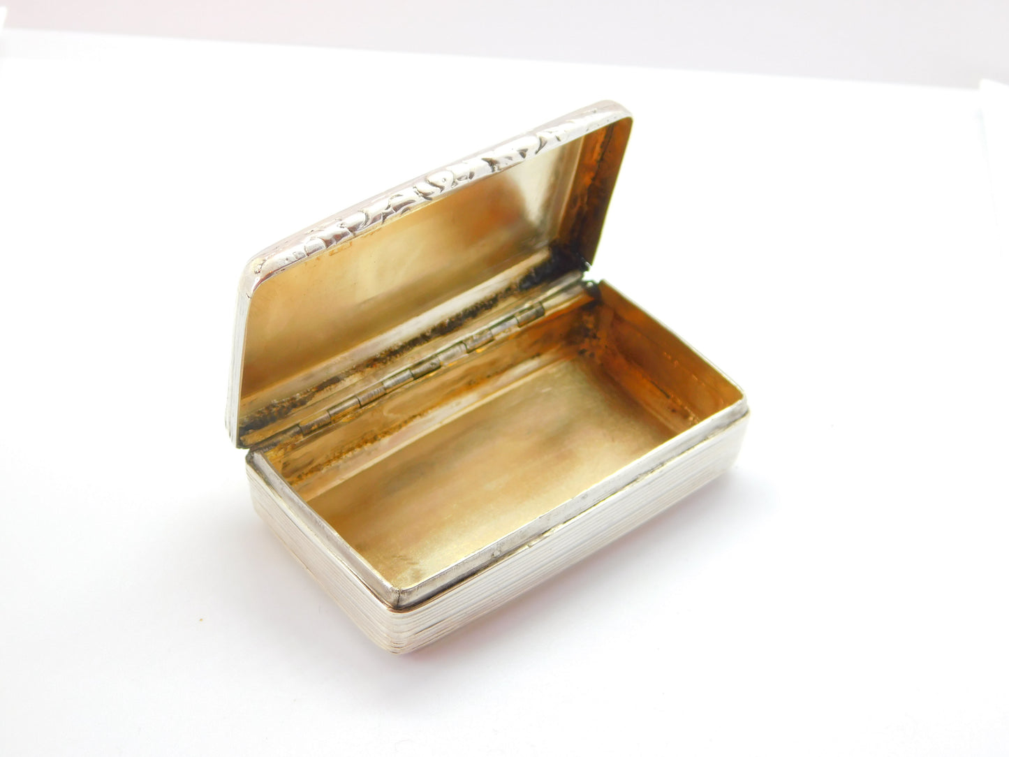 Georgian Sterling Silver Lined Snuff Box 1831 Birmingham Antique Thomas Spicer