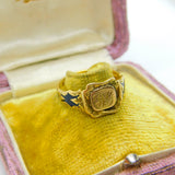 Victorian 18ct Gold, Black Enamel 'In Memory Of' Mourning Ring c1860 London