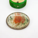 Victorian Sterling Silver Mounted Moss Agate Panel Brooch Antique c1880