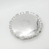 Large George II Sterling Silver Armorial Crested Salver 1748 London J. Robinson