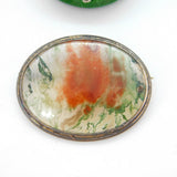 Victorian Sterling Silver Mounted Moss Agate Panel Brooch Antique c1880