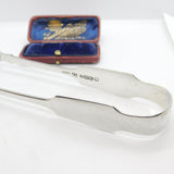 Victorian Irish Sterling Silver Harp Pattern Sugar Tongs 1855 Dublin Antique