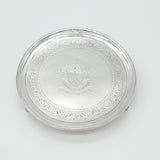 Irish Georgian Sterling Silver Crest Salver Dish 1801 Dublin Joseph Jackson