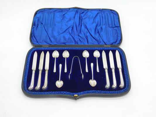 Edwardian Boxed Sterling Silver Six Piece Tea Set Antique 1905 Sheffield