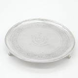 Irish Georgian Sterling Silver Crest Salver Dish 1801 Dublin Joseph Jackson
