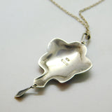 Art Nouveau Sterling Silver & Colourful Enamel Pendant Necklace Antique 1909