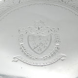 Irish Georgian Sterling Silver Crest Salver Dish 1801 Dublin Joseph Jackson
