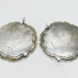 George II Sterling Silver Pair of Heraldic Salvers Antique 1732 London J. Tuite
