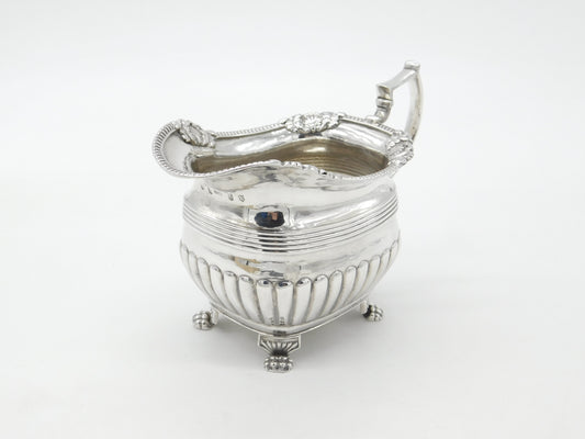 Irish Sterling Silver Paw Foot Shell Pattern Cream Jug 1818 Dublin James Le Bas