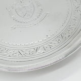 Irish Georgian Sterling Silver Crest Salver Dish 1801 Dublin Joseph Jackson