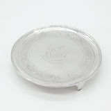 Irish Georgian Sterling Silver Crest Salver Dish 1801 Dublin Joseph Jackson