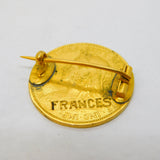 Edwardian Gold Plated 'Stop Yer Ticklin' Jock' Coin Brooch Antique c1910s