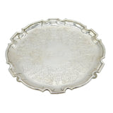 George II Sterling Silver Heraldic Crest Salver Antique 1732 London E. Cornock