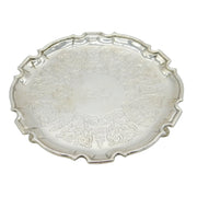 George II Sterling Silver Heraldic Crest Salver Antique 1732 London E. Cornock