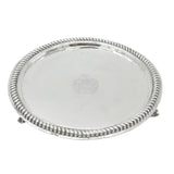 Charles II Sterling Silver Crested Paw Foot Salver Dish 1680 London Antique Maker NL