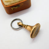 Georgian Rolled Gold 'Thomas' Seal Stamp Fob Cut Steel Split Ring c1820 Antique